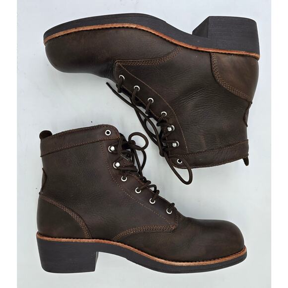 WORX By Red Wing Brown Ankle Boot Steel Toe ASTM Safety Work Bootie Women's 9.5W - Picture 2 of 9